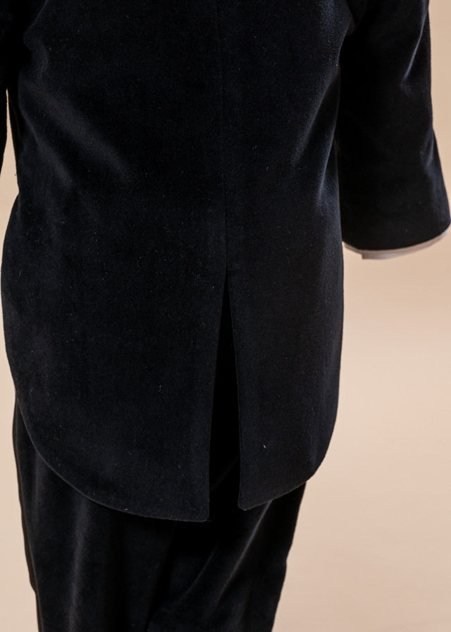 Costum Timotei Frac Catifea Cu Rever Saten AnneBebe