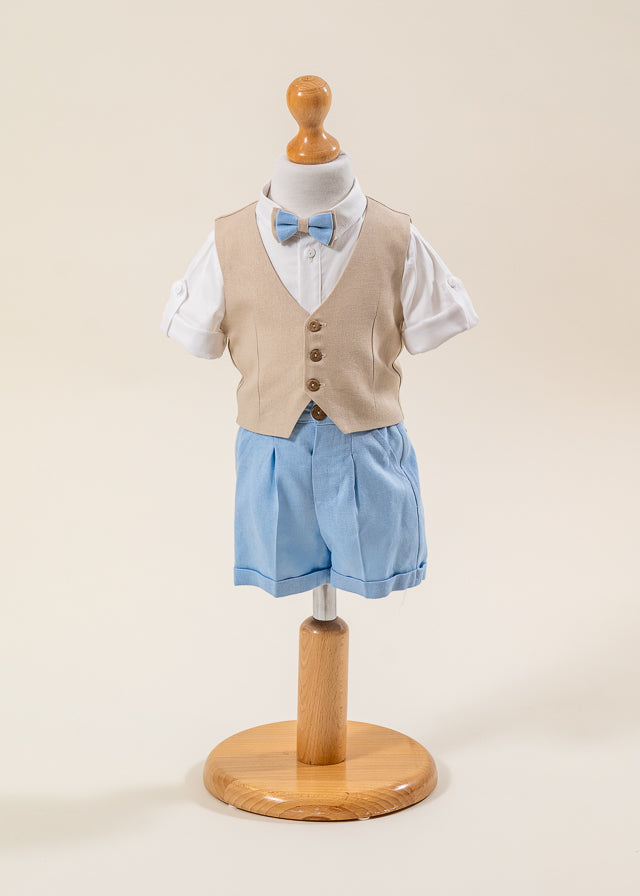 Costum Mirel din IN Bleu Si Bej Pantalon Lung Si Scurt AnneBebe