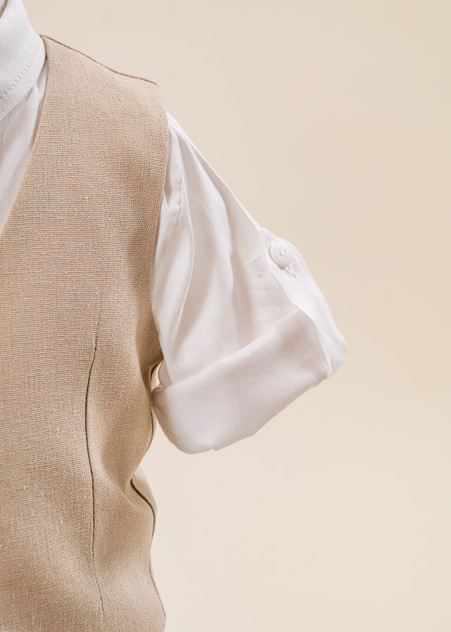 Costum Mirel din IN Bleu Si Bej Pantalon Lung Si Scurt AnneBebe