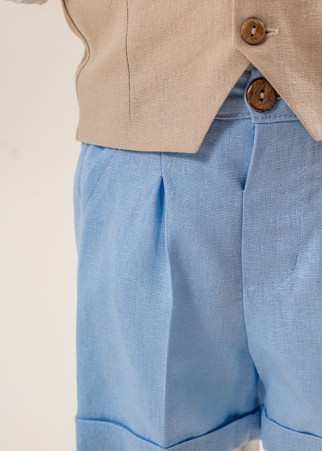 Costum Mirel din IN Bleu Si Bej Pantalon Lung Si Scurt AnneBebe