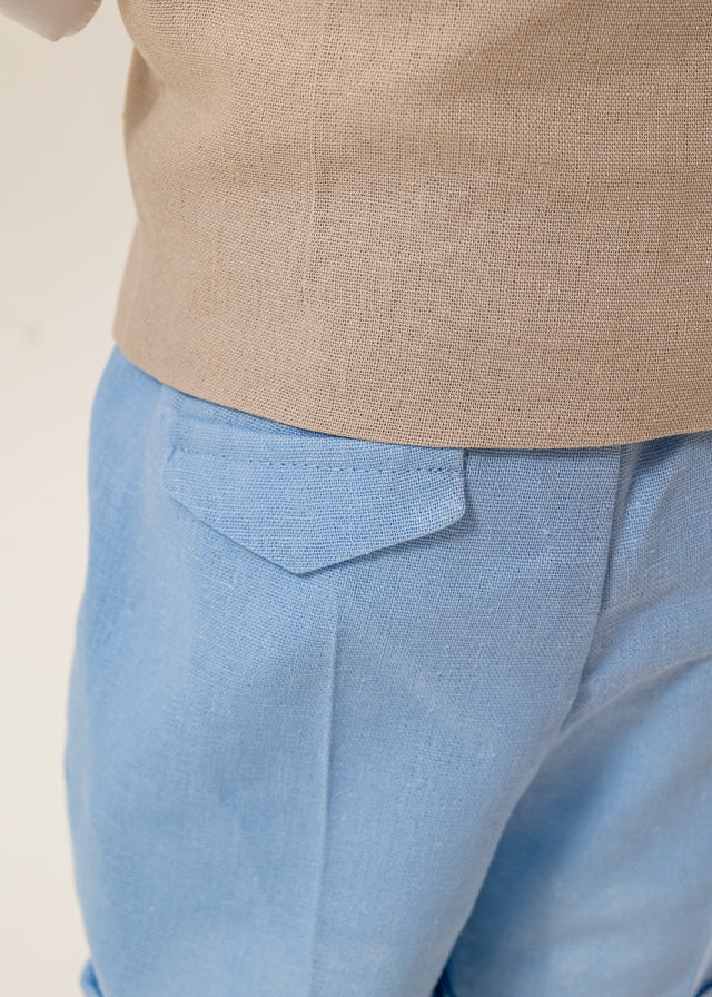 Costum Mirel din IN Bleu Si Bej Pantalon Lung Si Scurt AnneBebe