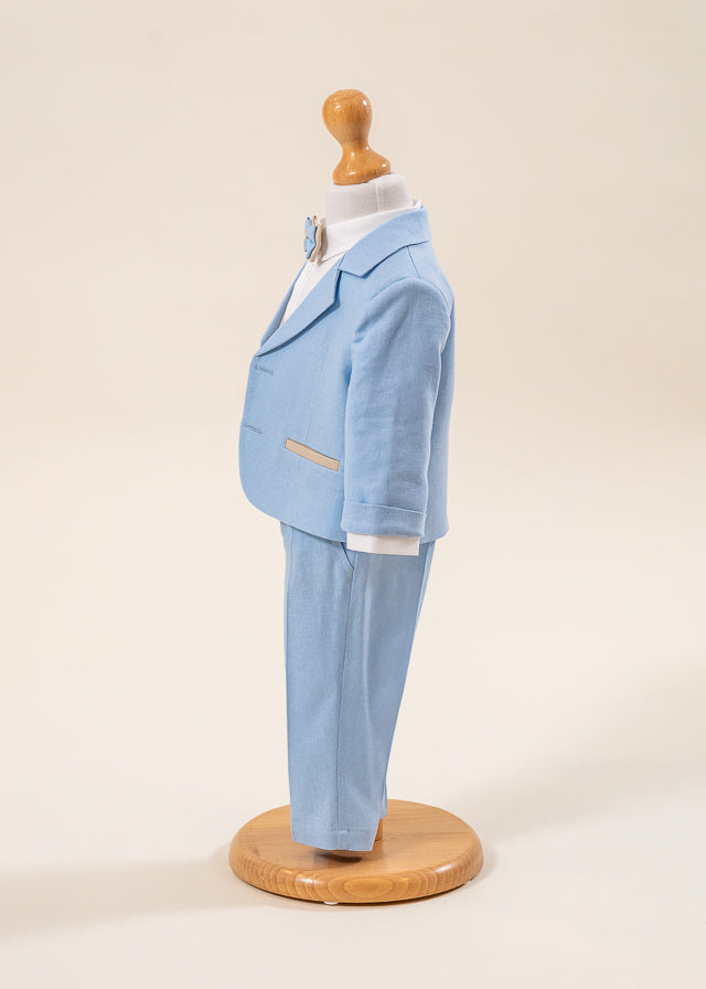 Costum Mirel din IN Bleu Si Bej Pantalon Lung Si Scurt AnneBebe