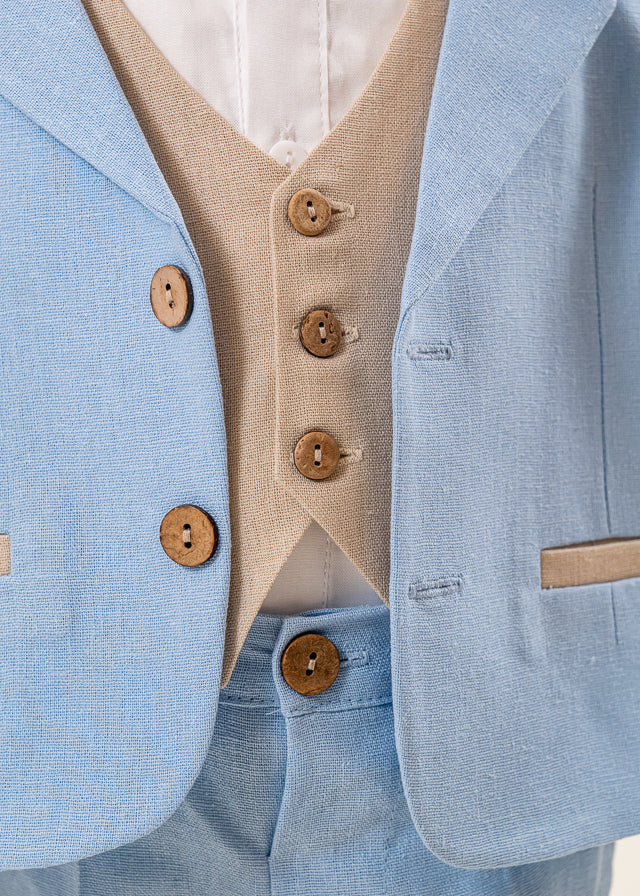 Costum Mirel din IN Bleu Si Bej Pantalon Lung Si Scurt AnneBebe