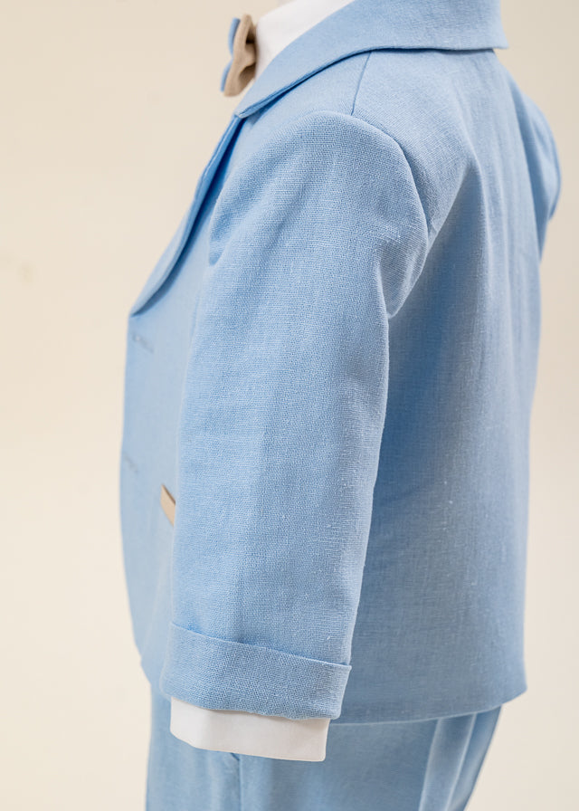 Costum Mirel din IN Bleu Si Bej Pantalon Lung Si Scurt AnneBebe