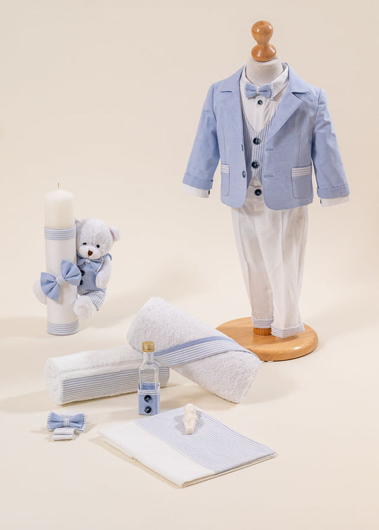 Set Botez Mike 3 Piese  Costum Trusou Lumanare Personalizat Botez AnneBebe