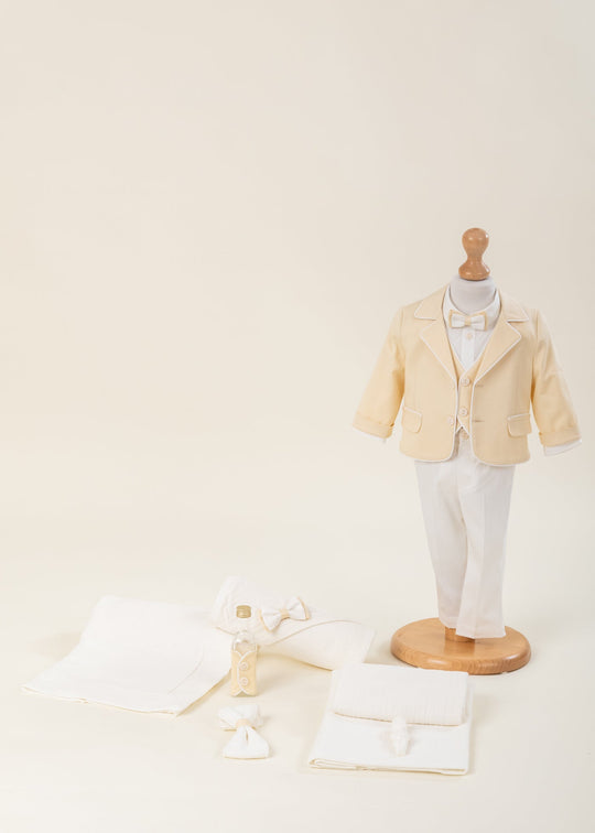 Set Botez Gustav 2 Piese, Costum si Trusou Personalizat AnneBebe