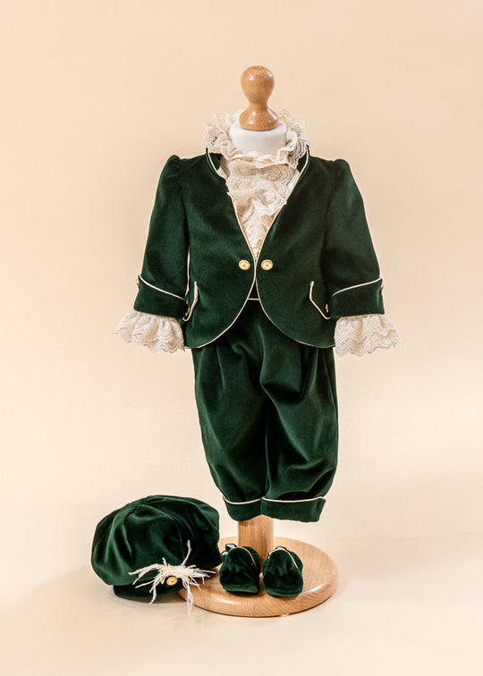 AnneBebe Green Velvet Print Costume
