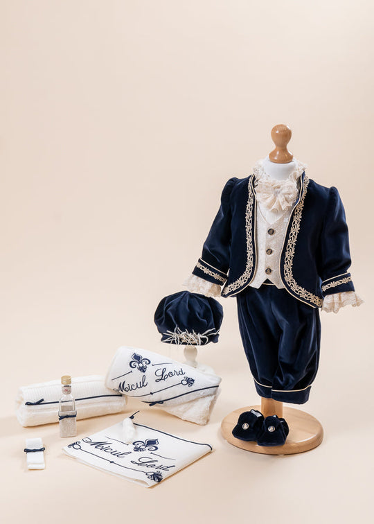 Set Botez Micul Lord 2 Piese Costum si Trusou Personalizat AnneBebe