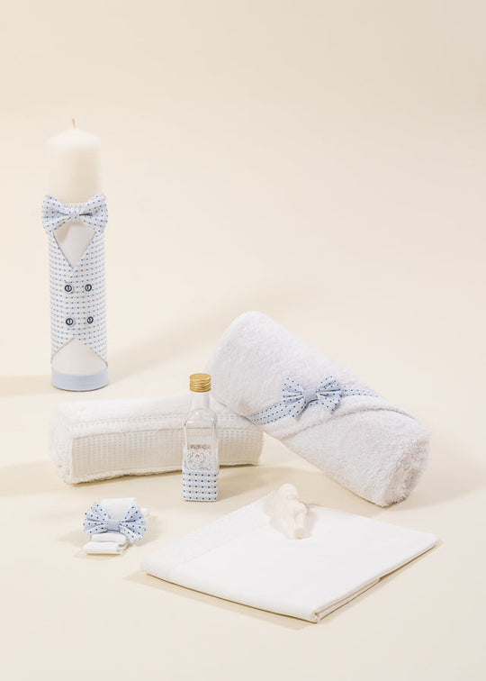 Set Botez Eric 2 Piese, Lumanare si Trusou  Personalizat Botez AnneBebe