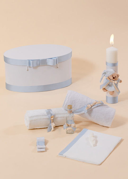 Milan Baptism Set 3 Pieces Candles Trunk and Chest AnneBebe