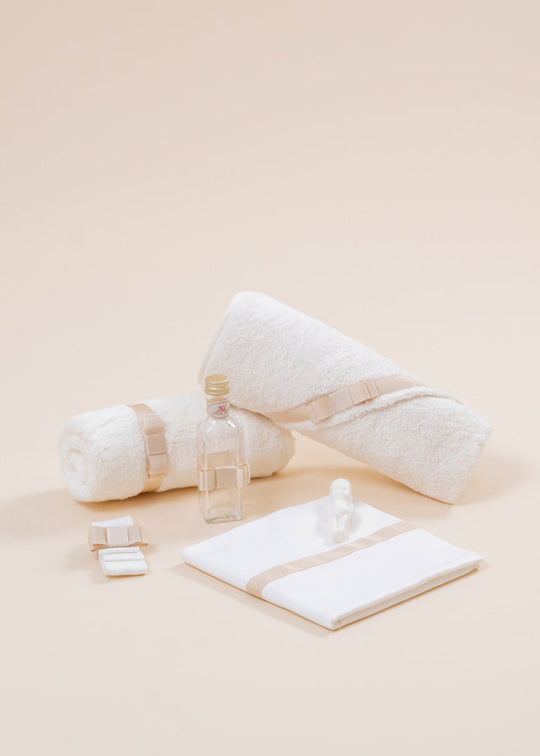 Trusou Baieti Leontie Crem Banda Ripsata Bej AnneBebe