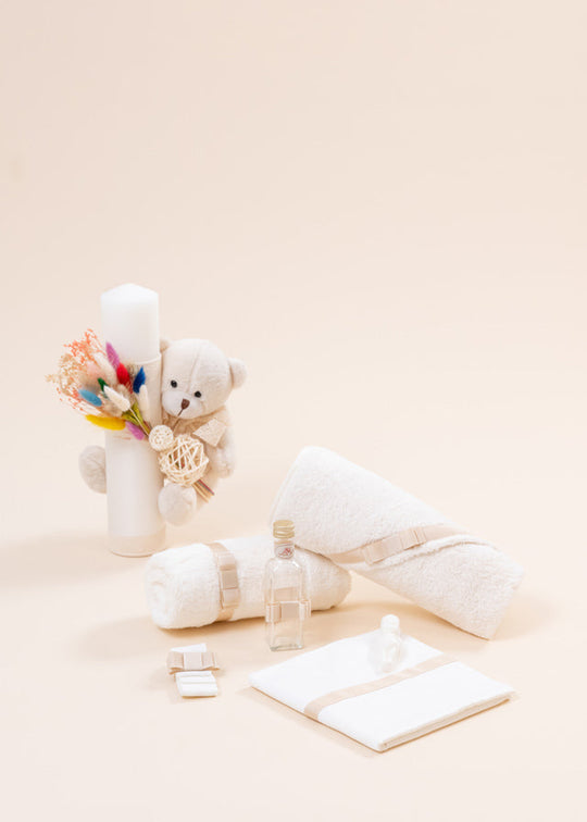 Set Botez Leontie 2 Piese, Lumanare si Trusou Personalizate AnneBebe