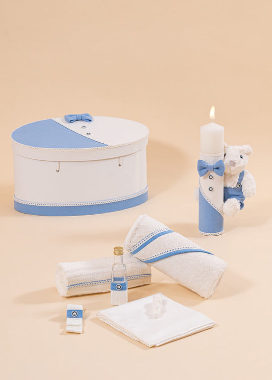 Baptism Set Toma 3 Pieces, Candle, Trunk and Personalized Baptism Chest AnneBebe