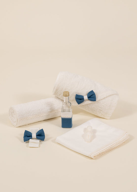 Trusou Daniel Crem Funde Albastru Marin Si Dantela Coltisori AnneBebe