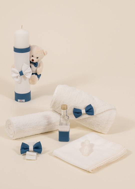 Set Botez Daniel 2 Piese Lumanare si Trusou Personalizat Botez AnneBebe