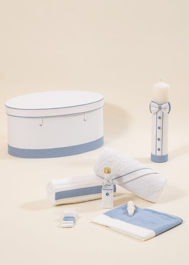 Set Botez Armand 3 Piese  Lumanare Trusou Cufar  Personalizat Botez AnneBebe