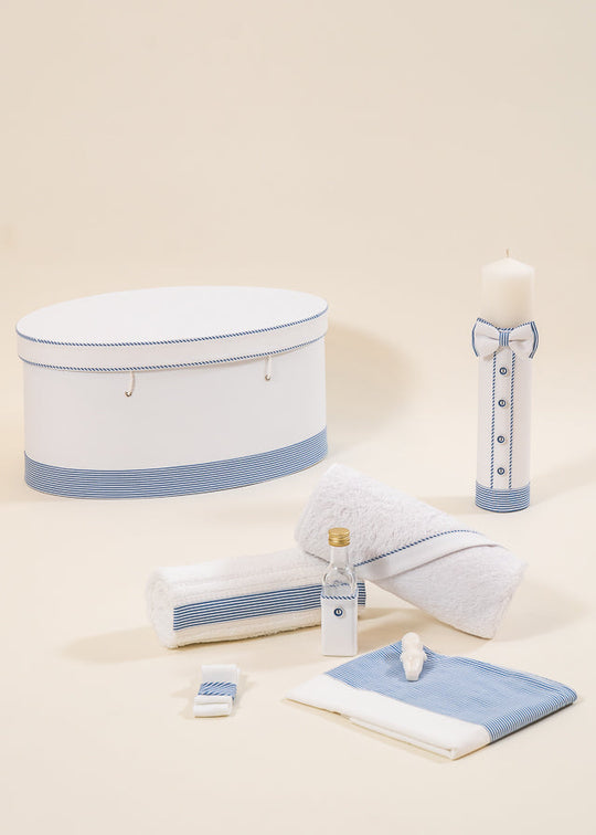 Set Botez Armand 3 Piese  Lumanare Trusou Cufar  Personalizat Botez AnneBebe