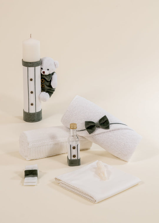 Dominic Christening Set 2 Pieces, Candle and Personalized Christening Kit AnneBebe