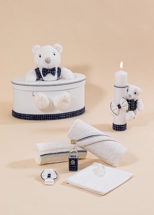 Patrick Baptism Set 3 Pieces, Candle, Trunk and Personalized Baptism Chest AnneBebe