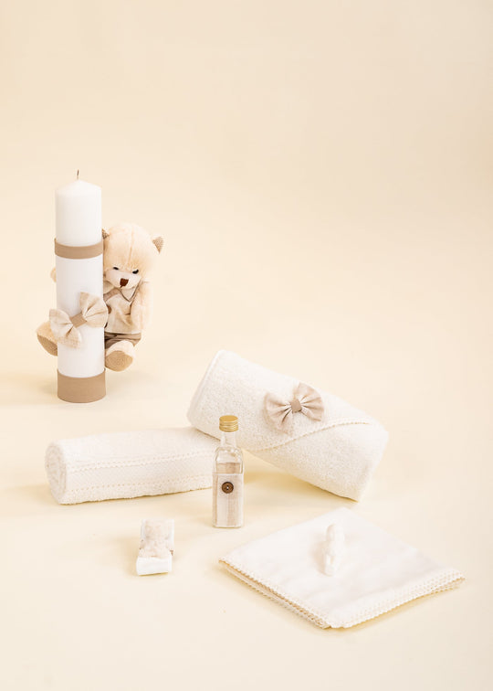 Set Botez Darin 2 Piese, Lumanare si Trusou Personalizat Botez AnneBebe