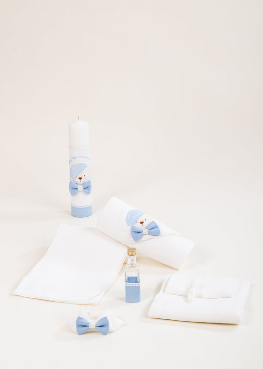 Set Botez Leonard 2 Piese, Lumanare si Trusou Personalizat Botez AnneBebe