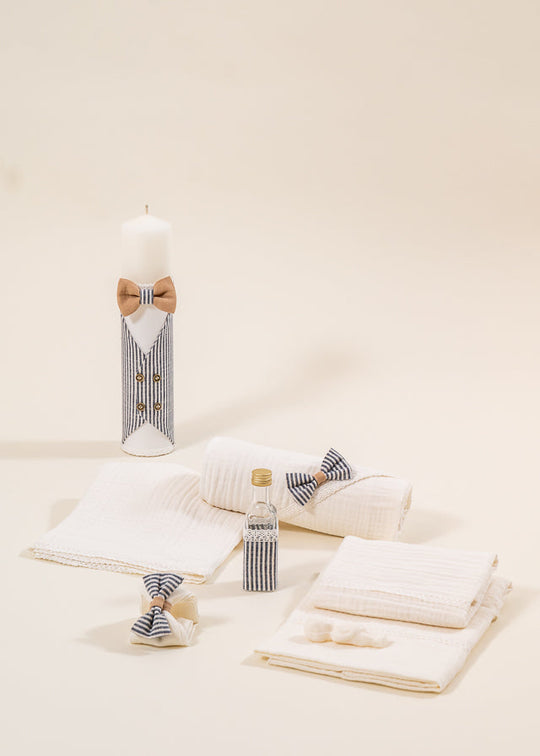 Set Botez Teodor 2 Piese Lumanare Trusou Personalizat Botez AnneBebe