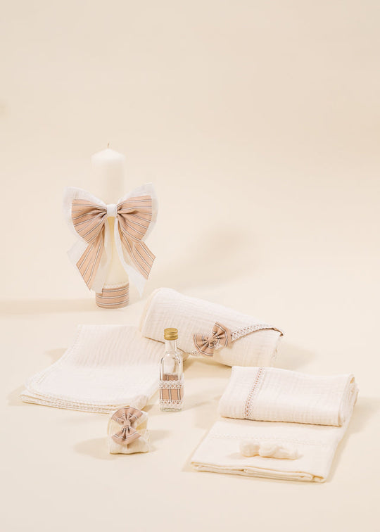 Set Botez  Dan 2 Piese Lumanare si Trusou Personalizat Botez AnneBebe