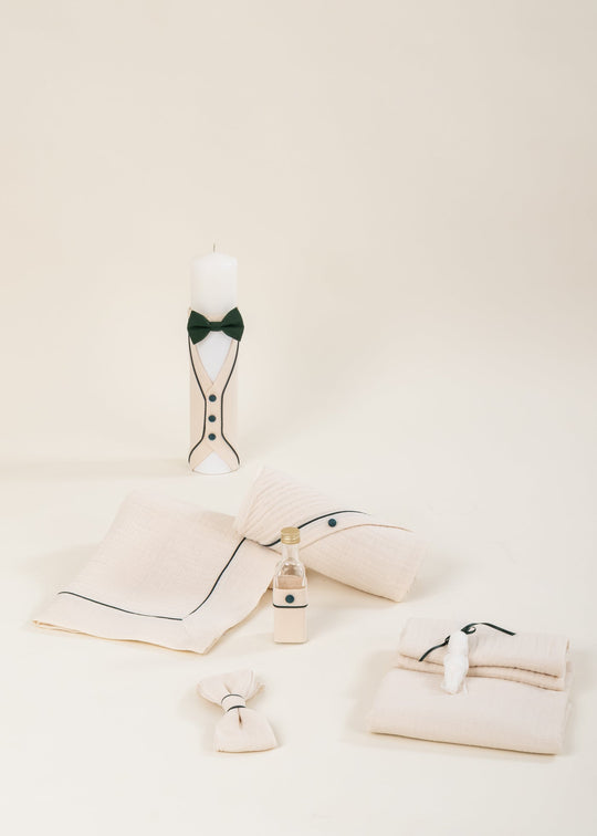 Set Botez Karl 2 Piese Lumanare si Trusou Personalizat Botez AnneBebe