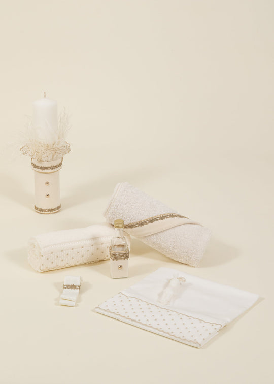 Set Botez Lord Elegance 2 Piese, Lumanare si Trusou Personalizat Botez AnneBebe