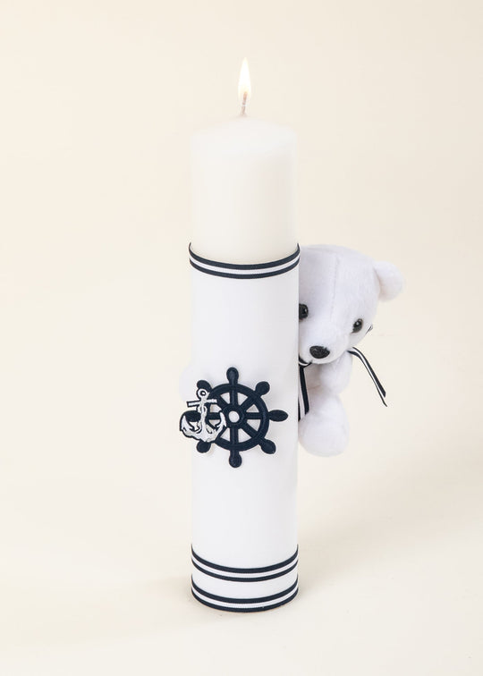 Candle Emil Little Bear White And Anchor Belumarin Accessory