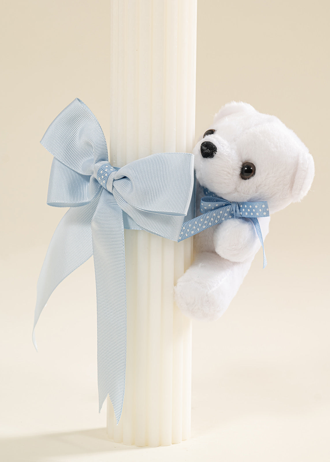 Lumanare Universala Baieti Funda Dubla Bleu Si Urs Mic Alb AnneBebe