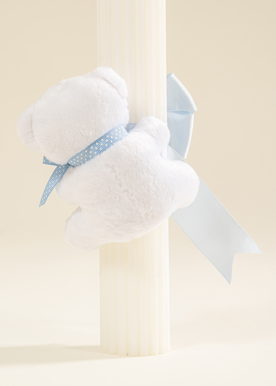 Lumanare Universala Baieti Funda Dubla Bleu Si Urs Mic Alb AnneBebe