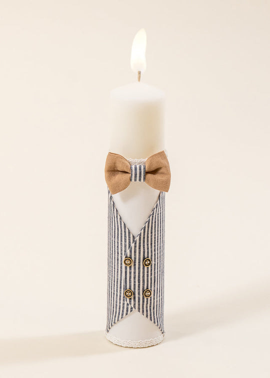 Lumanare Teodor In Cu Dungi Si Papion Bej AnneBebe