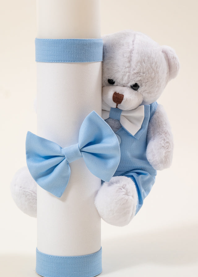 Lumanare Robert Urs Mare Alb Funda Bleu