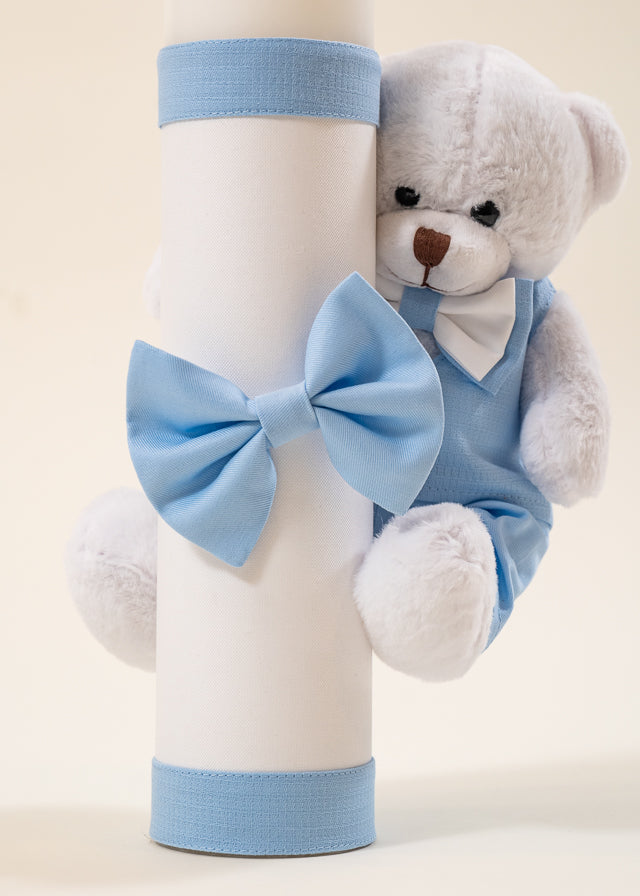 Lumanare Robert Urs Mare Alb Funda Bleu