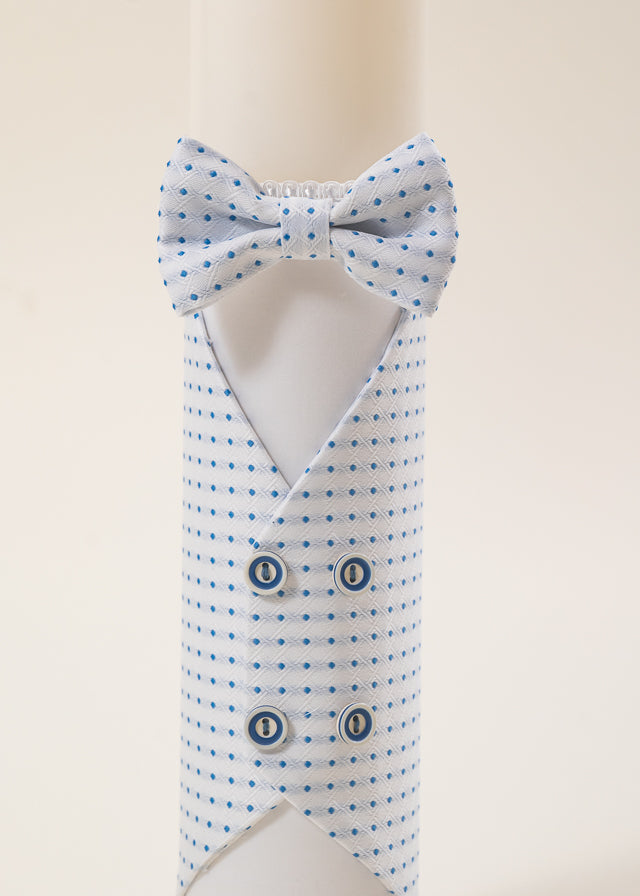 Lumanare Botez Bebe Eric Bleu Picouri Albastre Papion Bleumarin AnneBebe