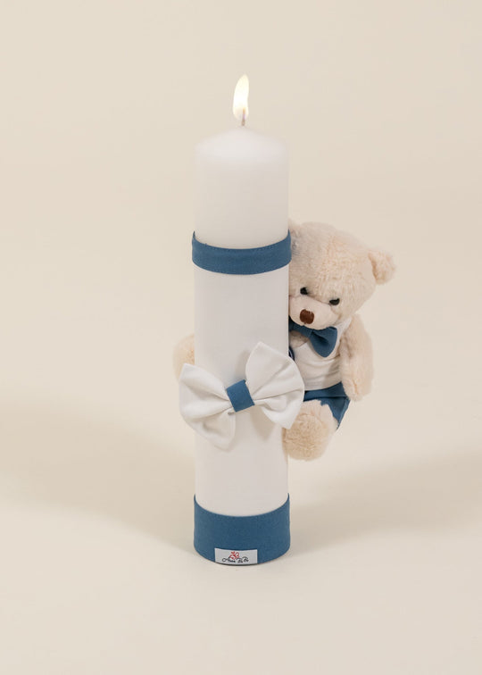 Lumanare Daniel Urs Mic Crem Si Albastru Marin AnneBebe