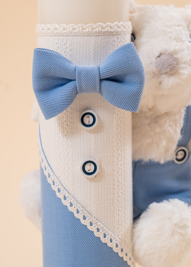 Set Botez Toma 3 Piese, Costum, Trusou si Lumanare Personalizat Botez AnneBebe