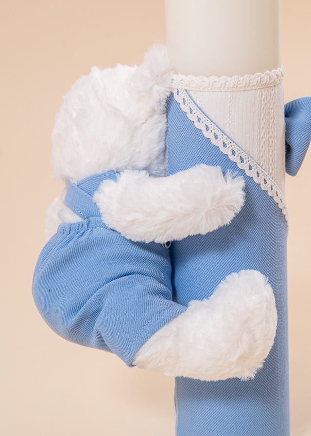 Set Botez Sebastian 3 Piese, Costum, Trusou si Lumanare Personalizat Botez AnneBebe