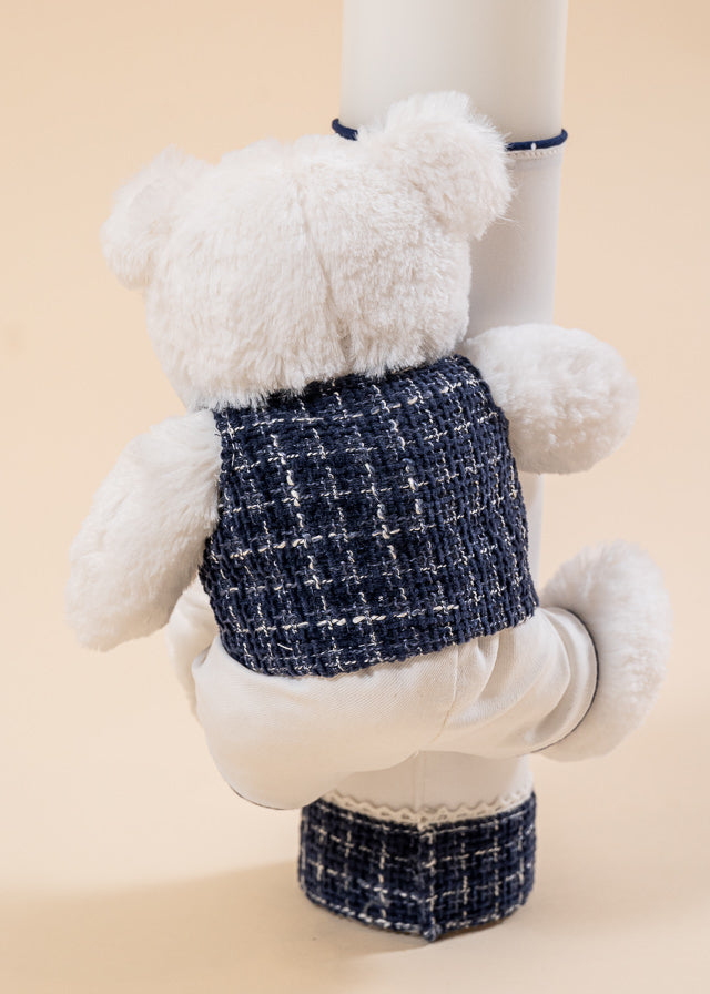 Lumanare Patrick Urs Mare Crem Stofa Bleumarin AnneBebe