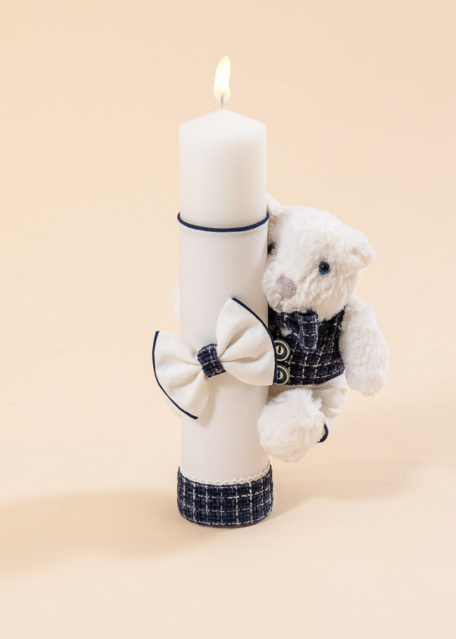 Lumanare Patrick Urs Mare Crem Stofa Bleumarin AnneBebe