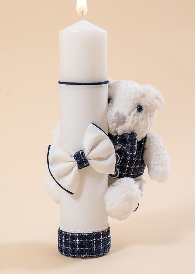 Lumanare Patrick Urs Mare Crem Stofa Bleumarin AnneBebe