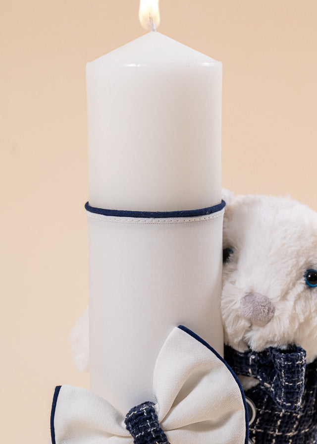 Lumanare Patrick Urs Mare Crem Stofa Bleumarin AnneBebe