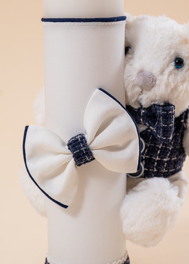 Lumanare Patrick Urs Mare Crem Stofa Bleumarin AnneBebe