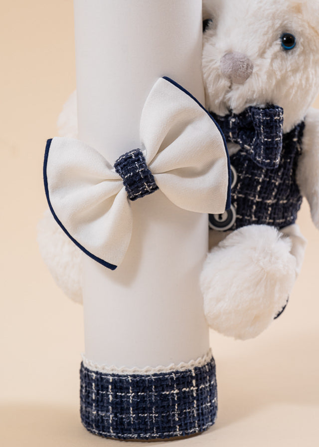 Lumanare Patrick Urs Mare Crem Stofa Bleumarin AnneBebe