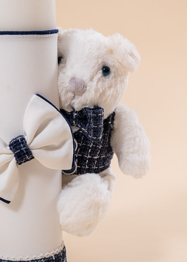 Lumanare Patrick Urs Mare Crem Stofa Bleumarin AnneBebe