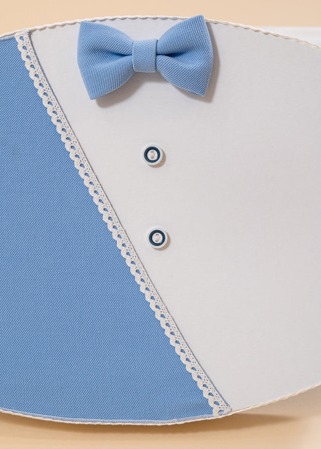 Cufar Toma Oval Crem Cu Bleu Nasturi Bleumarin Si Dantela Coltisori AnneBebe