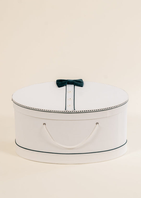 Cufar Sabin Oval Crem Funda Catifea Verde Smarald Pe Capac AnneBebe