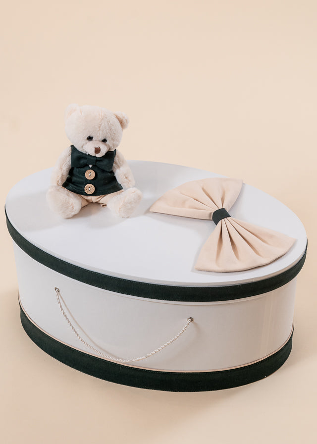 Cezar Baptism Set 3 Pieces, Candle, Trunk and Personalized Baptism Chest AnneBebe