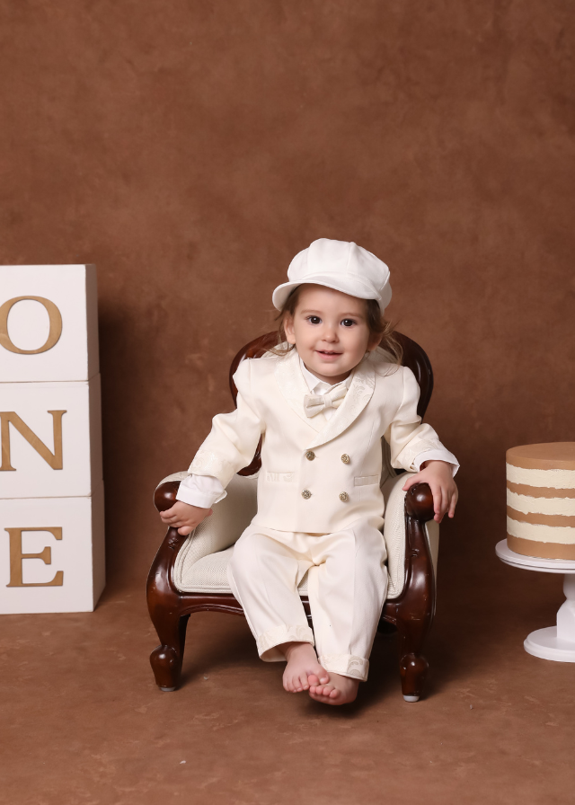 Lucas 2-Piece Baptism Set, Custom Suit and Trunk AnneBebe